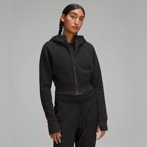 Lululemon Black Scuba Full-Zip Cropped Hoodie - Like New